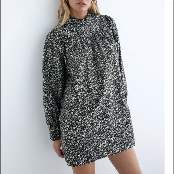 Zara high colored floral poplin dress - Picture 16 of 16